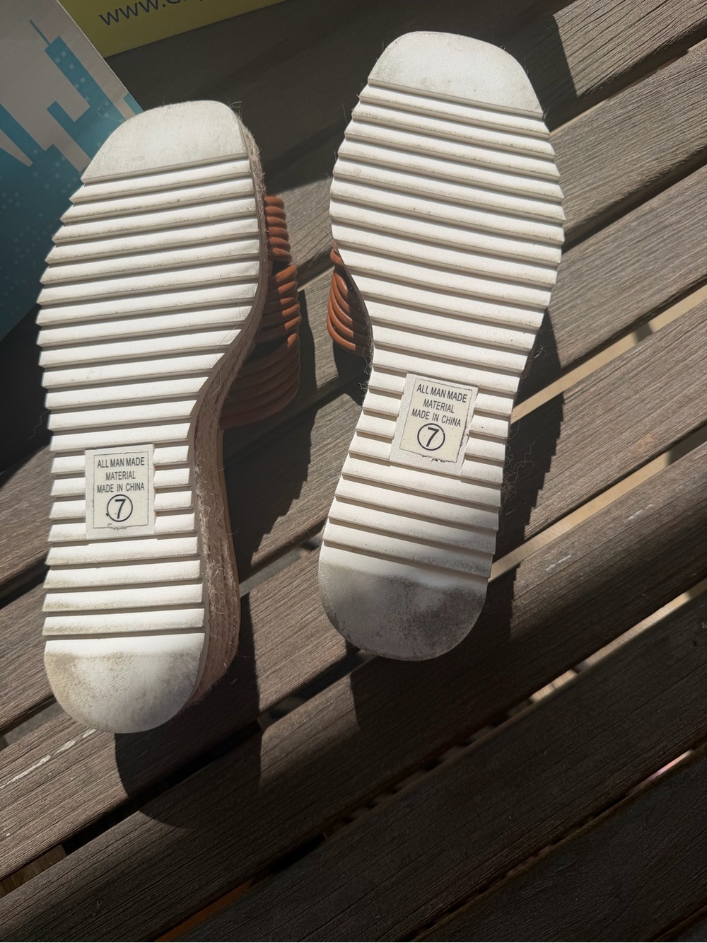 Classified Tan Woven Espadrille Slide Wedges for Women - Picture 7 of 8